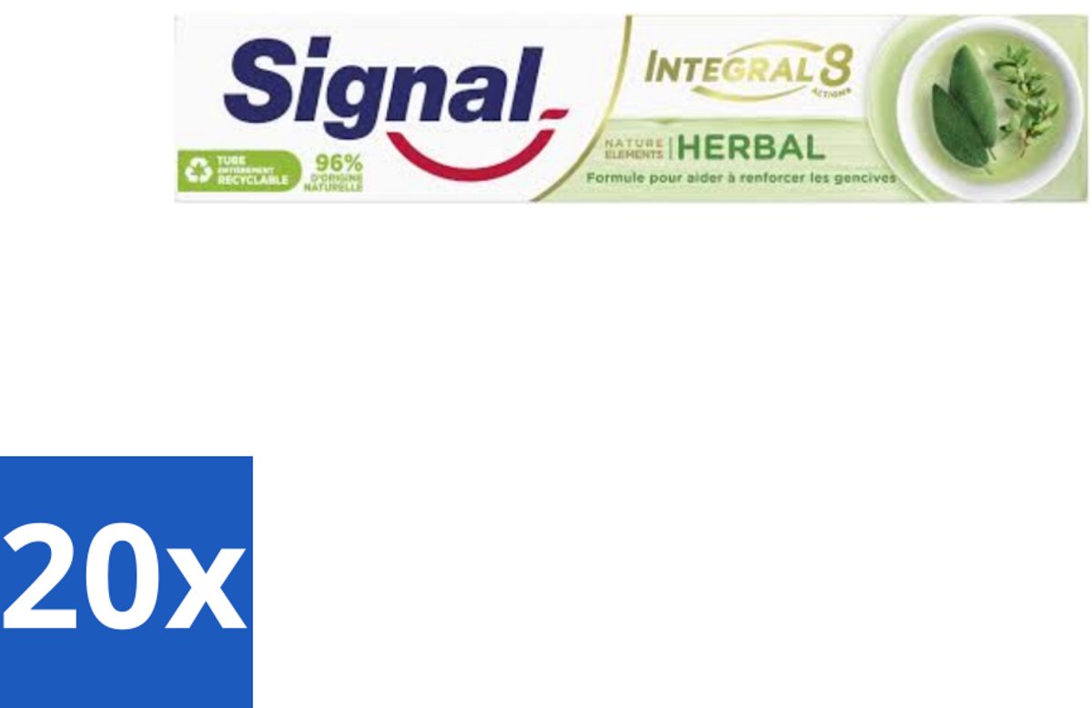 Signal - Integral & Actions - Tandpasta - Natuurlijke Kruiden - Gerecyclede Verpakking - 75 ml - Bulkverpakking - 20 stuks