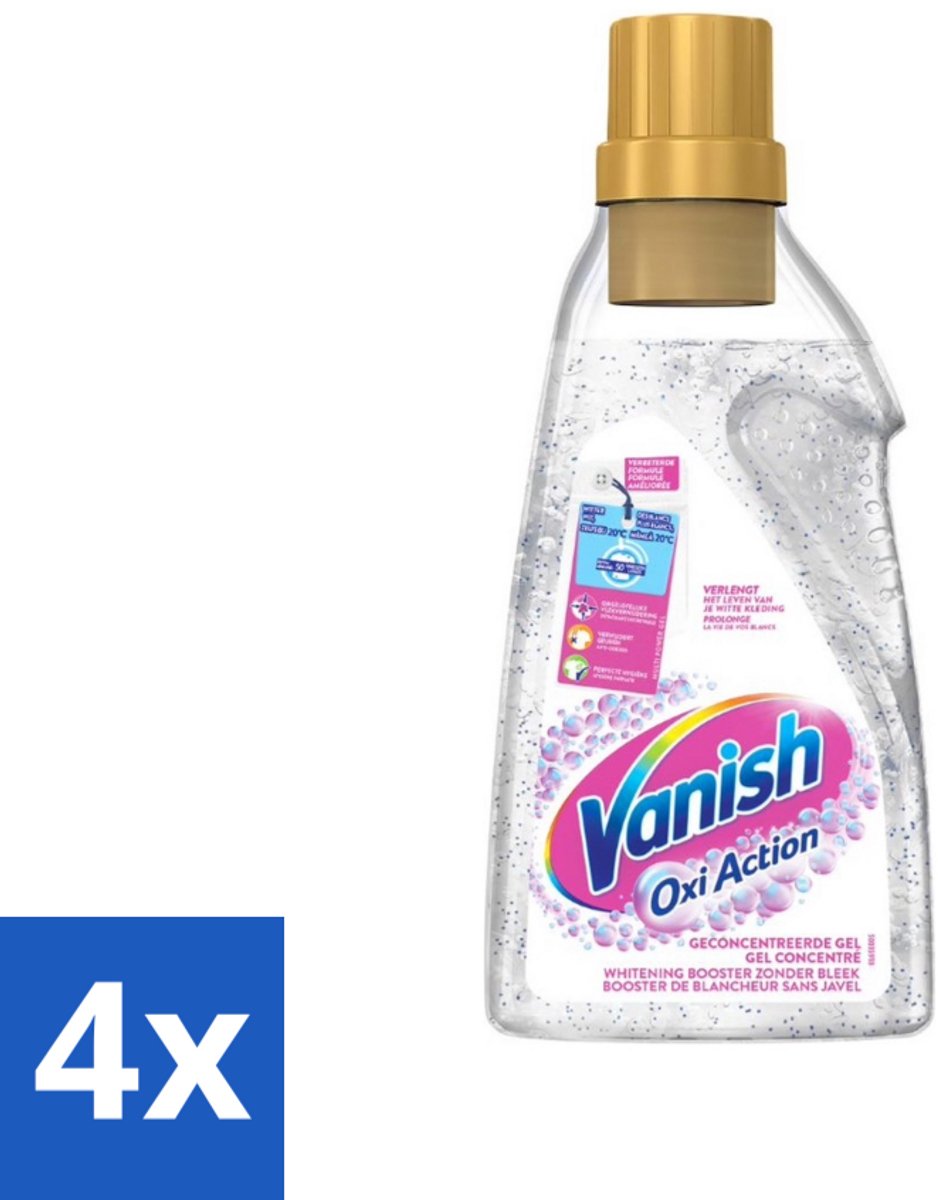 Vanish Oxi Action - Vlekkenverwijderaar Gel - Witte Was - 1.5 L - Voordeelverpakking - 4 stuks