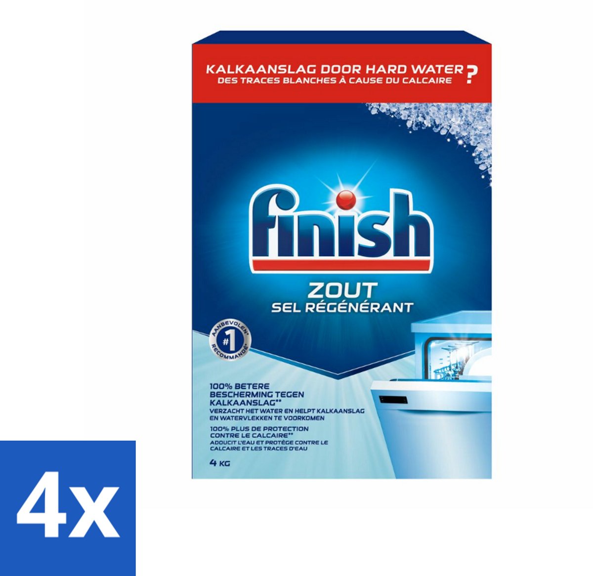Finish Vaatwasmachine Zout 4 kg - Voordeelverpakking - 4 stuks