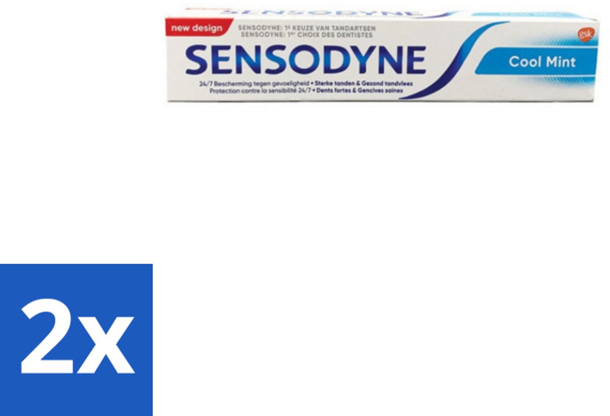 2 x Sensodyne - Tandpasta - Cool Mint - Gevoelige Tanden - 75 ml - Tandgevoeligheid - Tandpasta - Sensodyne - Cool Mint - Gevoelige Tanden