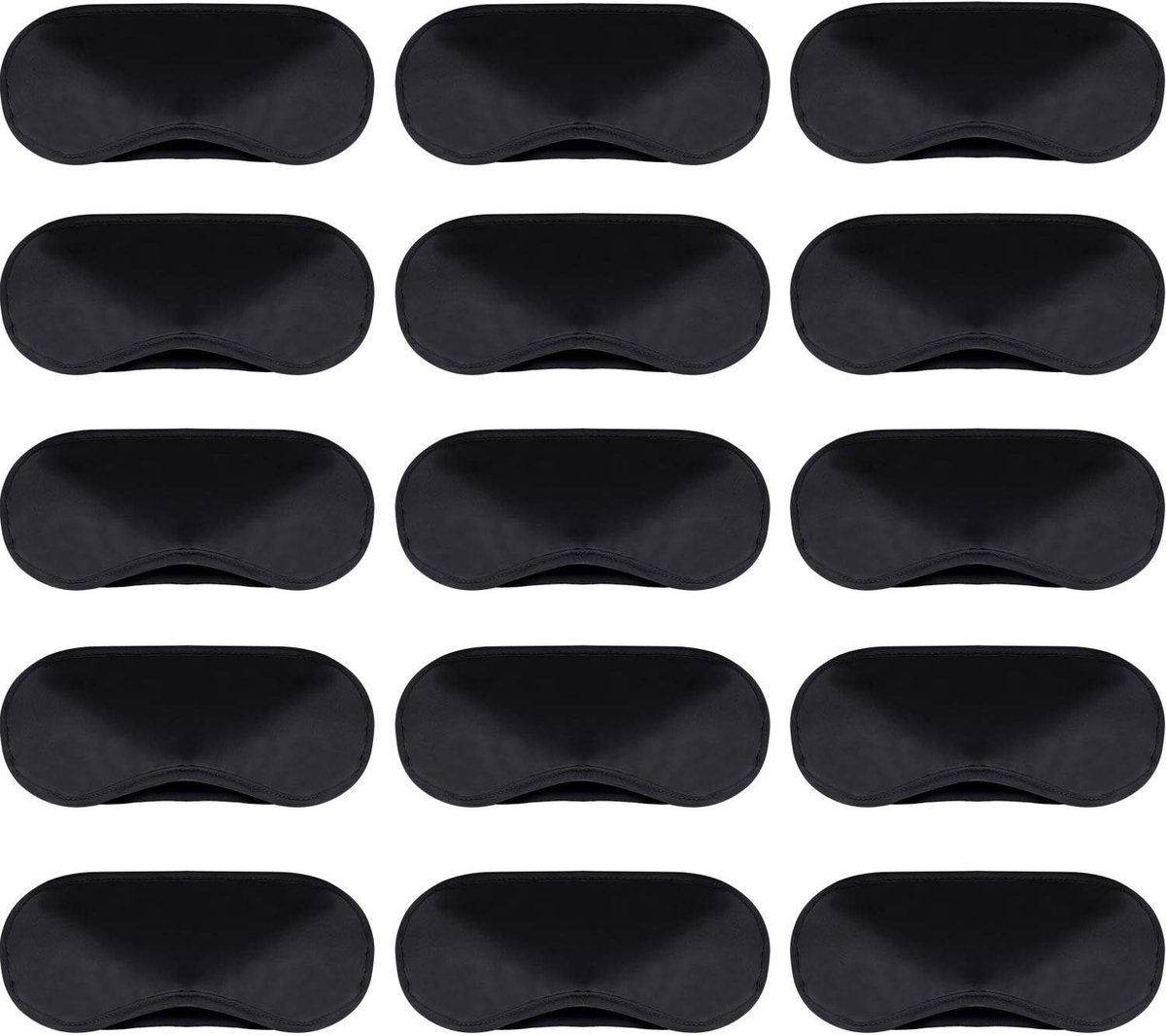 Zachte Oogmaskers voor Slaap en Reizen - Set van 15 met Neuspad en Verstelbare Band - Ideaal voor Ontspanning en Comfort