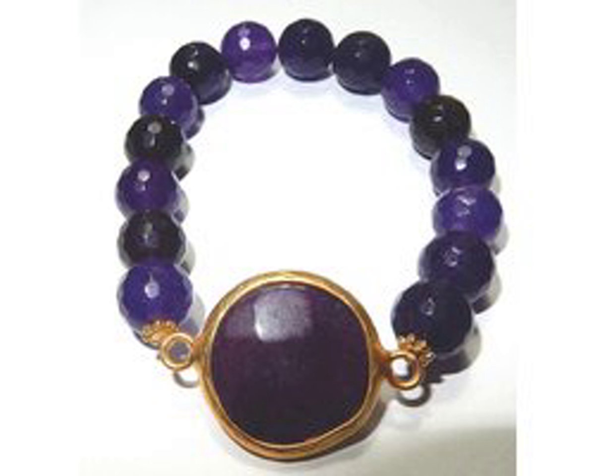 Amethist facet armband