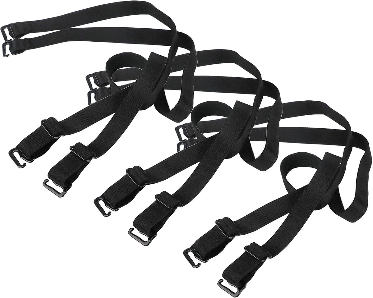 3 Paar Vervangende Elastische Bh-Schouderbanden, Antislip Lingerie Straps, Zwart, 10mm Breedte, Comfortabele Ondersteuning en Verstelbaar Ontwerp