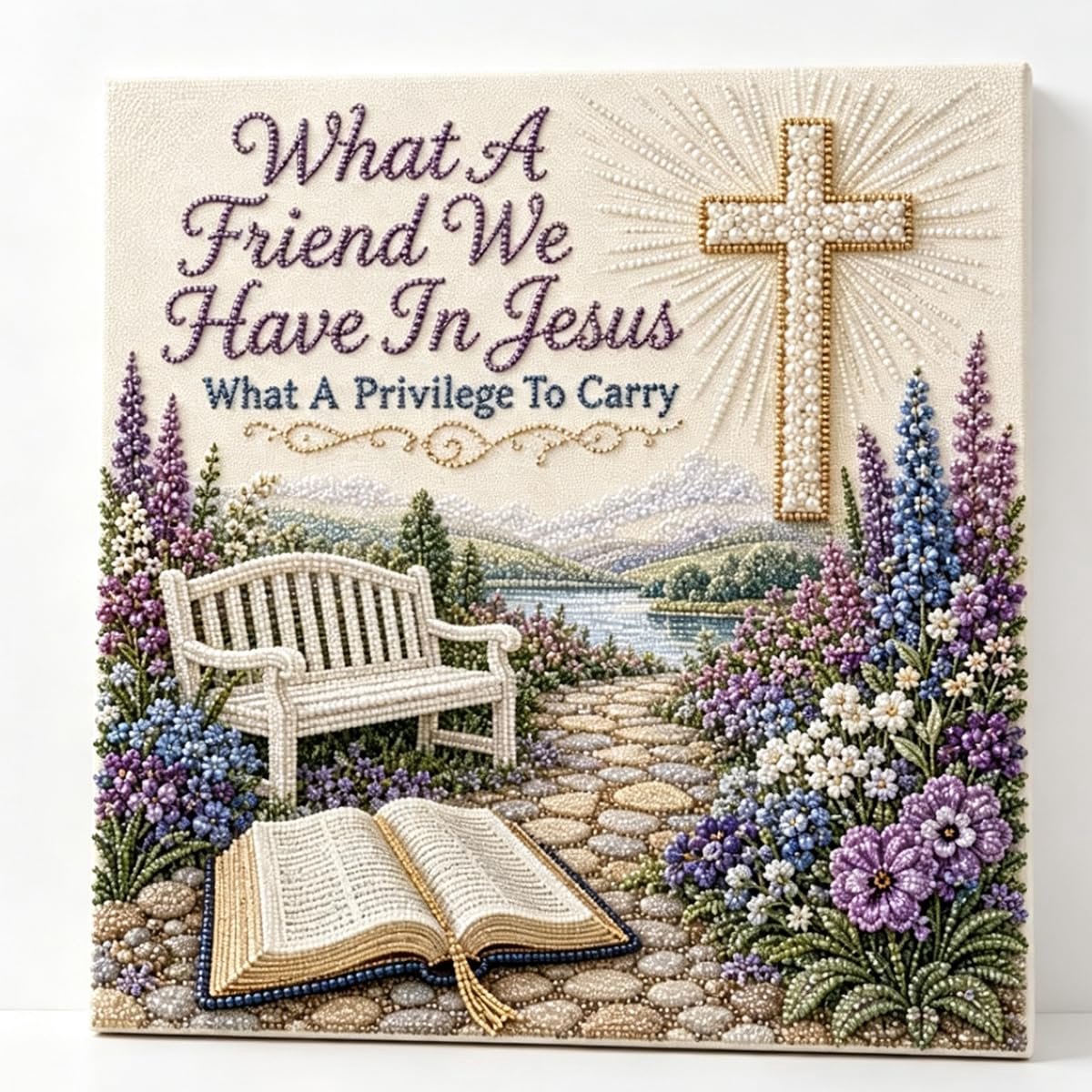 Casalora® Heilige Hymne Parel Diamond Painting – DIY 3D Geloofskunstwerk – Christelijke Wanddecoratie op Canvas – Creatieve Hobby voor Beginners en Volwassenen – Religieuze Decoratie – 20 × 20 cm