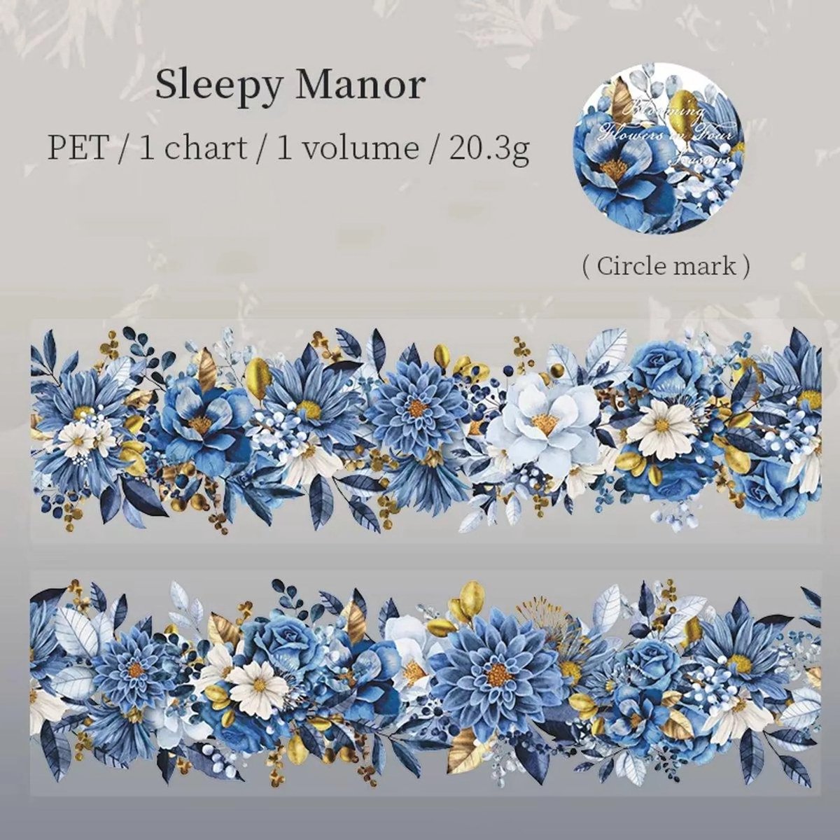 Casalora Transparante Bloemen Washi Tape – 200 cm PET Tape – Vier Seizoenen – Sleeping Garden – Plant & Landschap – Decoratie Tape voor Scrapbooking, Bullet Journal & Planner DIY