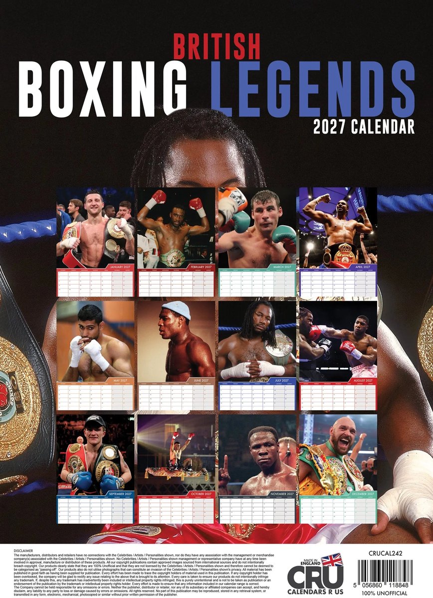 Boxing Legends A3 Kalender 2027