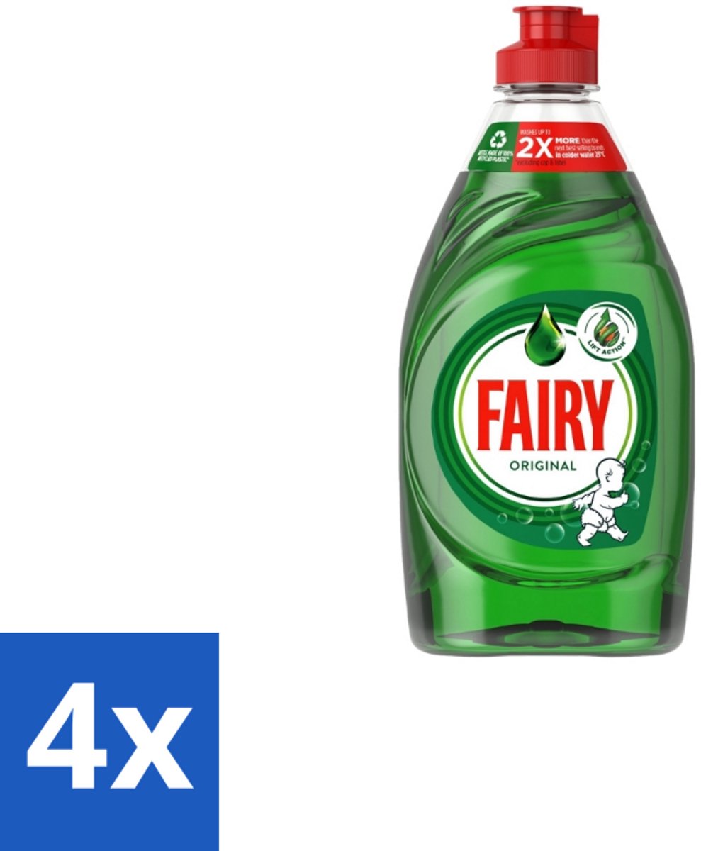 4 x Fairy – Afwasmiddel – Original – 320 ml - Afwasmiddel - Vetverwijdering - Vaatwas - Handafwas - Schone Vaat