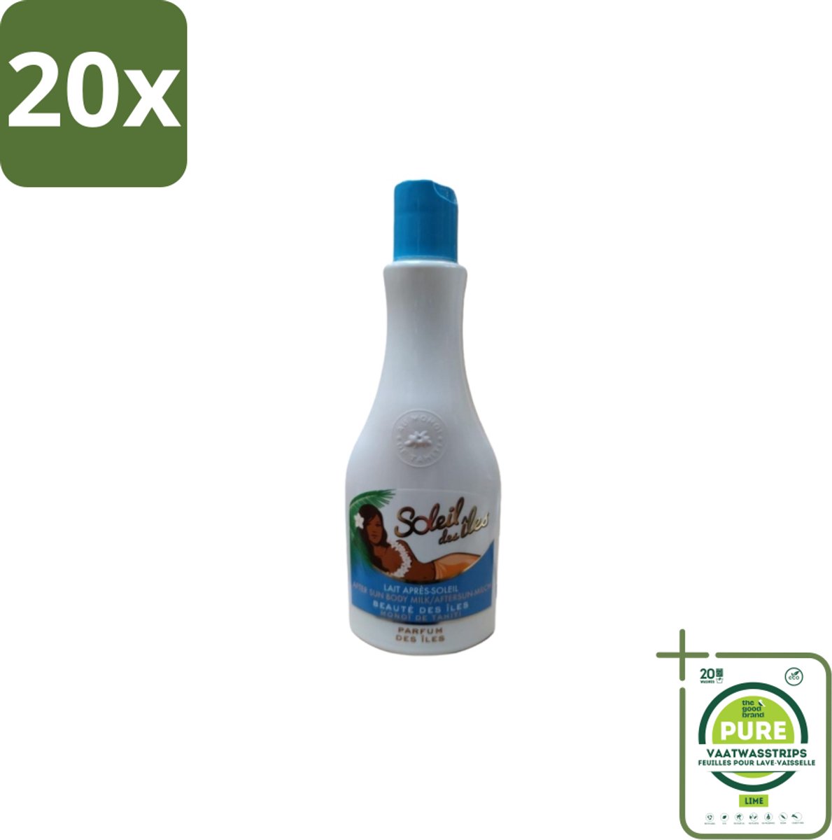 20 x Soleil des Îles – Aftersun Bodymilk – Monoï de Tahiti Kokos – 150 ml - Grootverpakking - Aftersun Bodymilk - Monoï Tahiti - Zonverzorging - Huidherstel - Hydratatie Na Zon