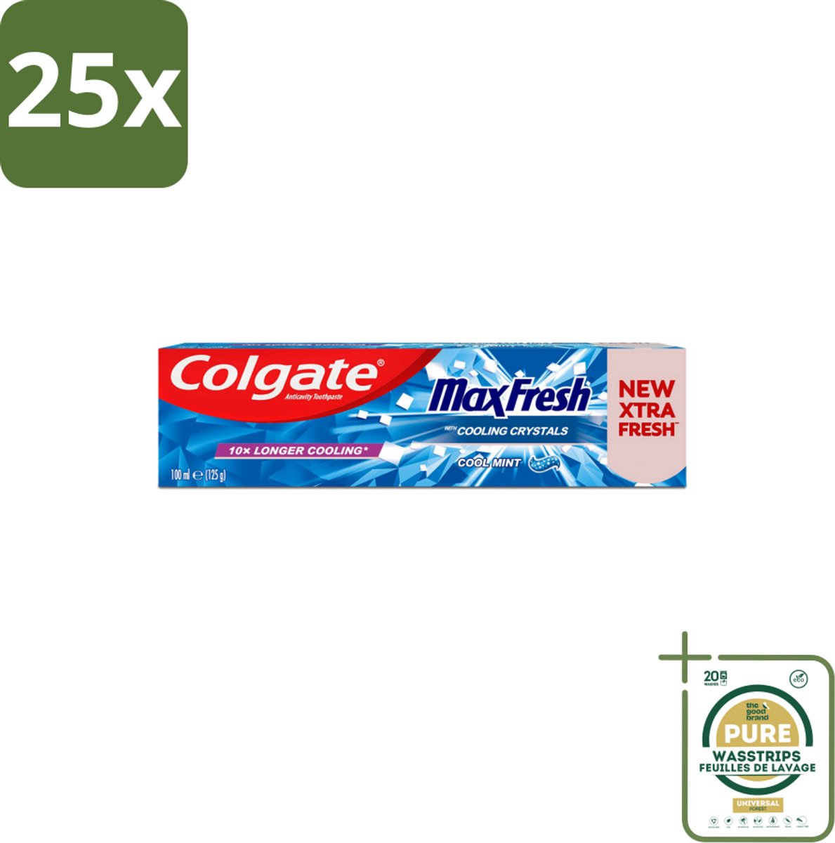 25 x Colgate Tandpasta Maxfresh Coolmint 100 ml - Grootverpakking - Tandpasta - Frisse Adem - Mondhygiëne - Cariës Bestrijden - Tandplak Verwijderen