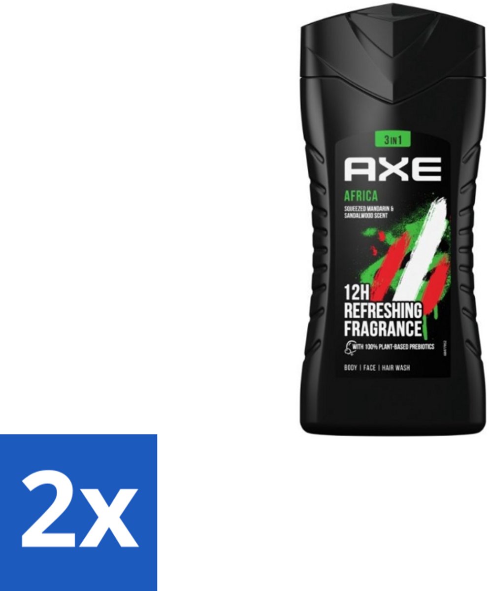 2 x Axe – Douchegel – Africa – 250 ml - Axe Africa Douchegel - Frisse Geur - Mannelijke Geur - Exotische Geur - Douchegel