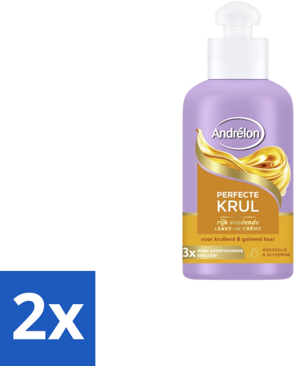 2 x Andrélon – Leave-In Crème – Perfecte Krul – 200 ml - Krullen Verzorgen - Krullen Definiëren - Krullen Voeden - Krullen Hyderaten - Krullen Pluis Verminderen