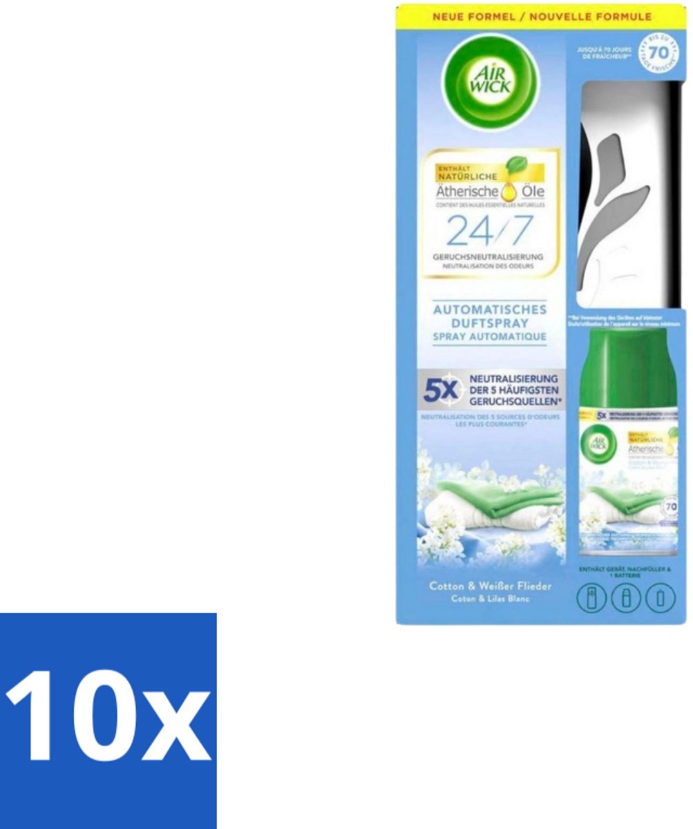 Air Wick - Freshmatic Max – Starterkit – Crisp Linen & Lilac – 250 ml - Bulkverpakking - 10 stuks