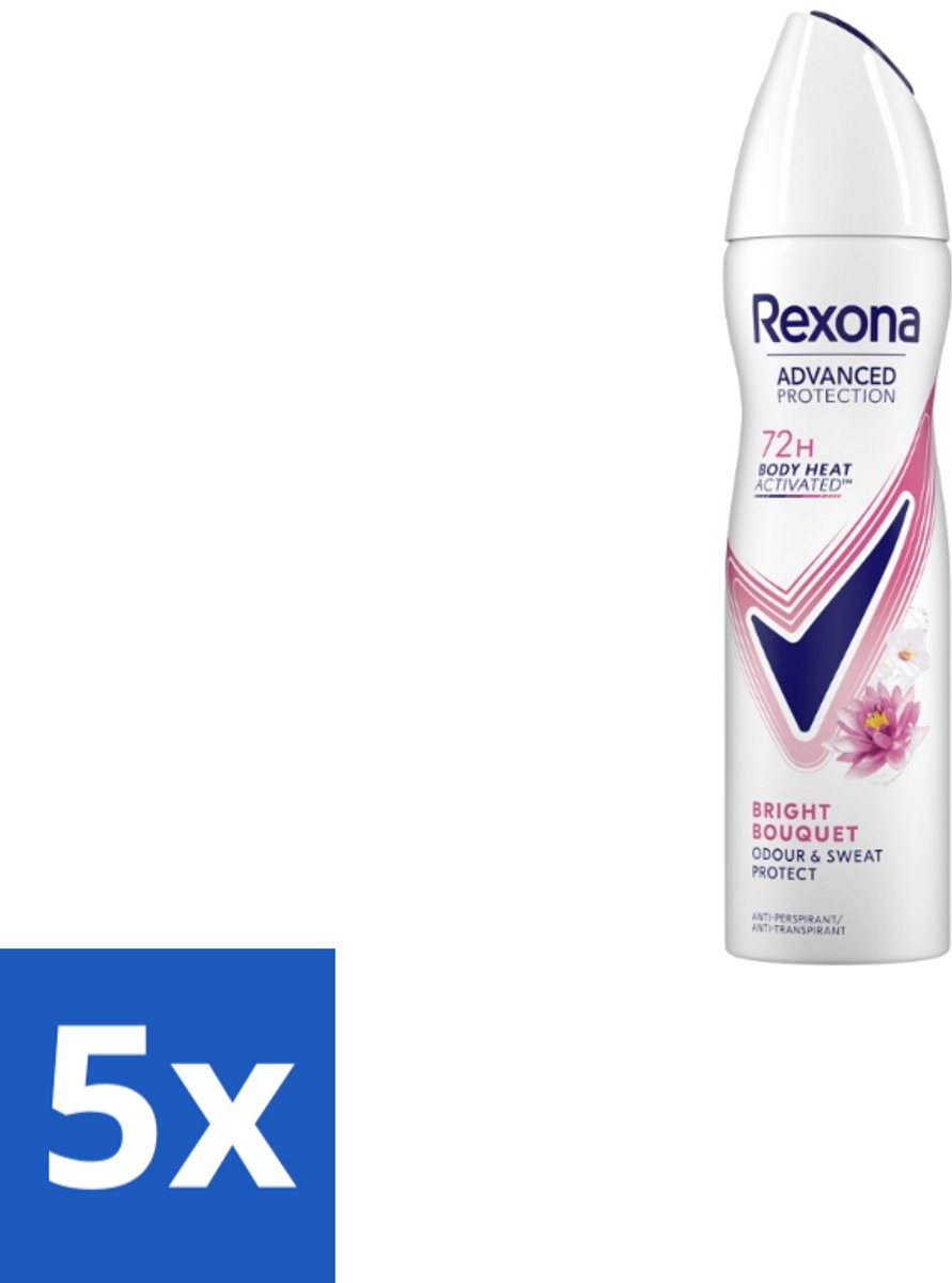Rexona – Deodorant Spray – Advanced Protection Bright Bouquet – 150 ml - Bulkverpakking - 5 stuks