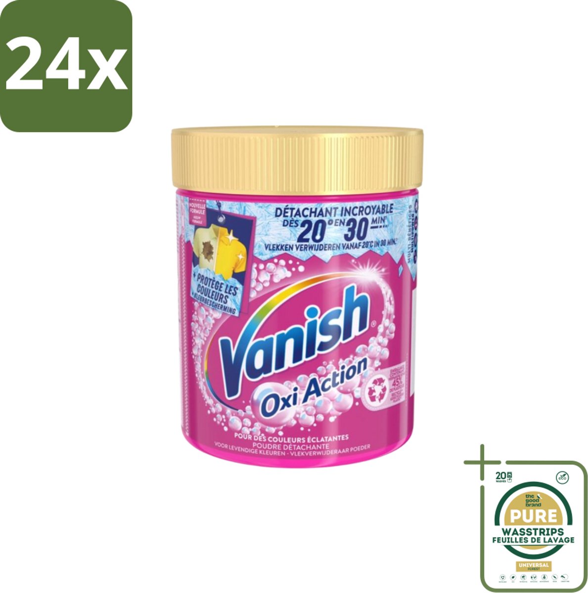 Vanish – Wasbooster Poeder – Oxi Action Gekleurde Was – 470 g - Voordeelverpakking - 24 stuks - Vlekverwijdering - Wasmiddel