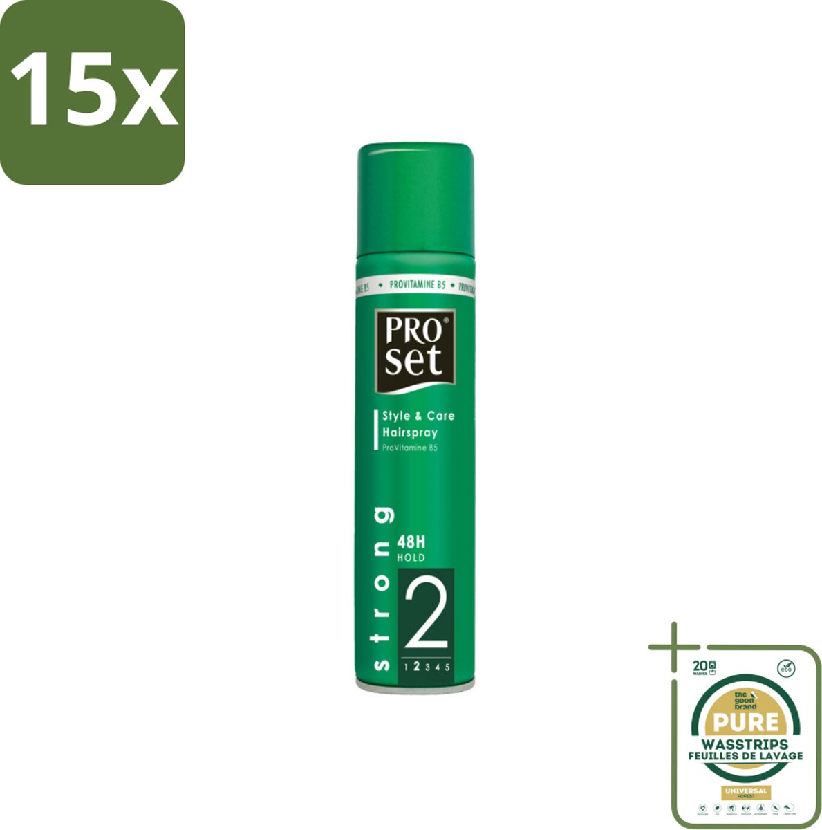 15 x Proset Haarspray Sterk 300 ml - Grootverpakking - Haarspray - Haarspray 24 Uur - Haarspray Sterk - Haarspray Met B5 - Haarspray Volume