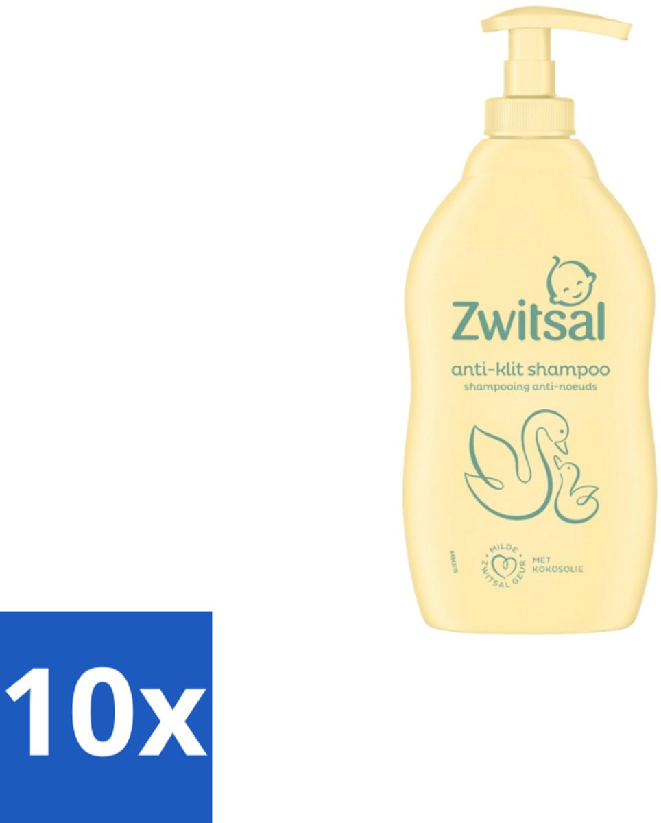 10 x Zwitsal – Shampoo – Anti-Klit – 400 ml - Baby Shampoo - Anti-klit Shampoo - Zwitsal Shampoo - Baby Haar Verzorging - Babyhuid Bescherming