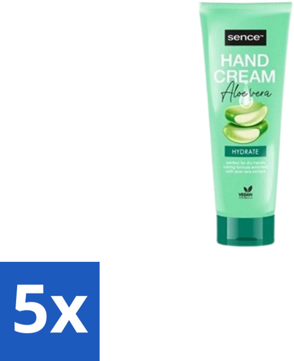 5 x Sence Beauty – Handcrème – Aloë Vera – 75 ml - Voordeelverpakking - 5 stuks
