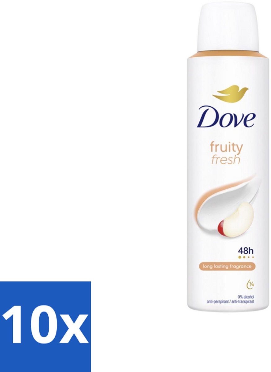 10 x Dove – Deodorant Spray – Fruity Fresh – 150 ml - Deodorant Spray - Fris - Fruitige Geur - Okselhuid Verzorging - Transpiratiegeur