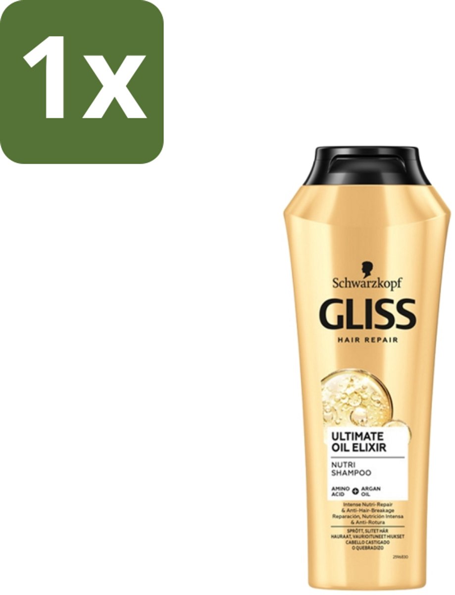 Gliss Kur – Shampoo – Ultimate Oil Elixir – 250 ml - 1 stuk