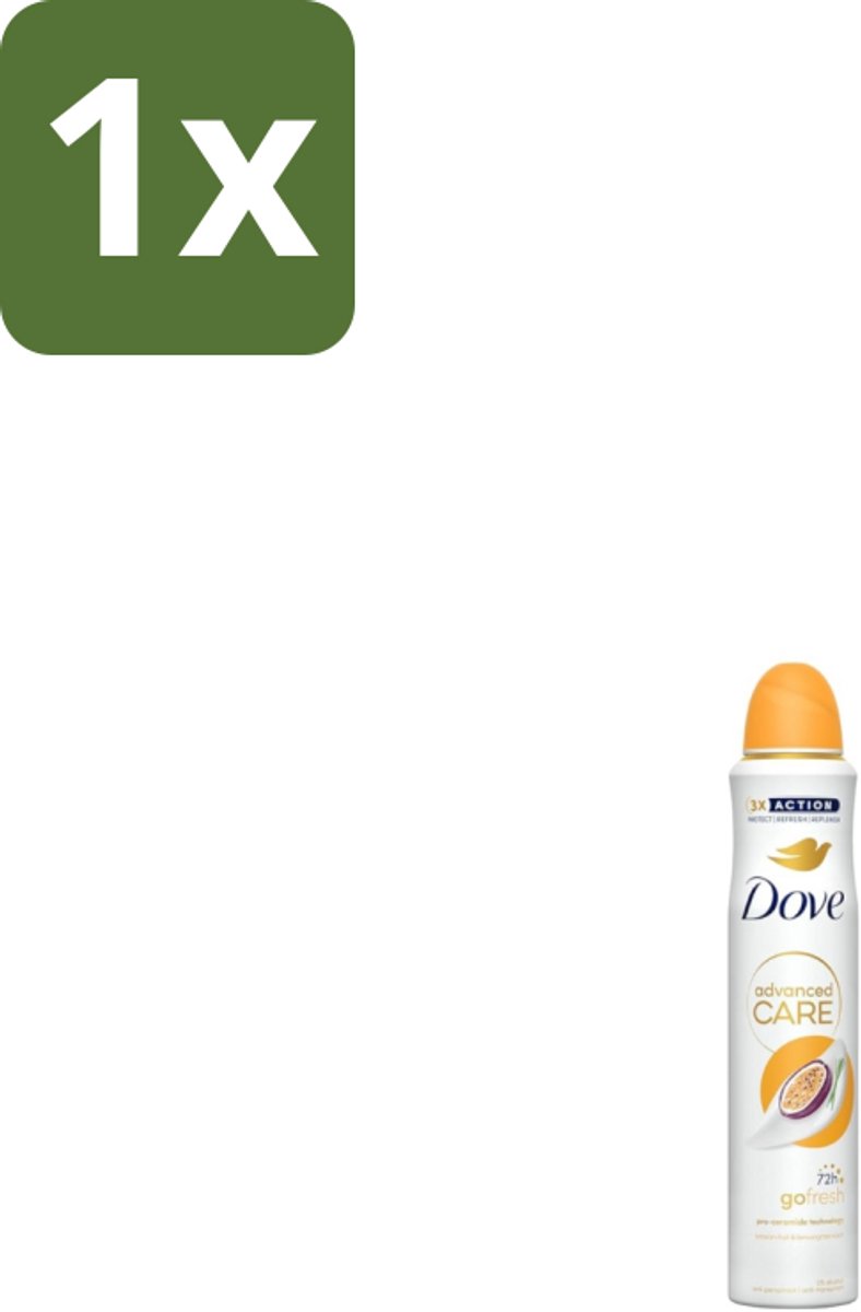 1 x Dove – Deodorant Spray – Passion Fruit – 250 ml - Passievrucht Deodorant - Frisse Deodorant Spray - Passievrucht Geur - Deodorant Spray - Okselhuid Verzorging