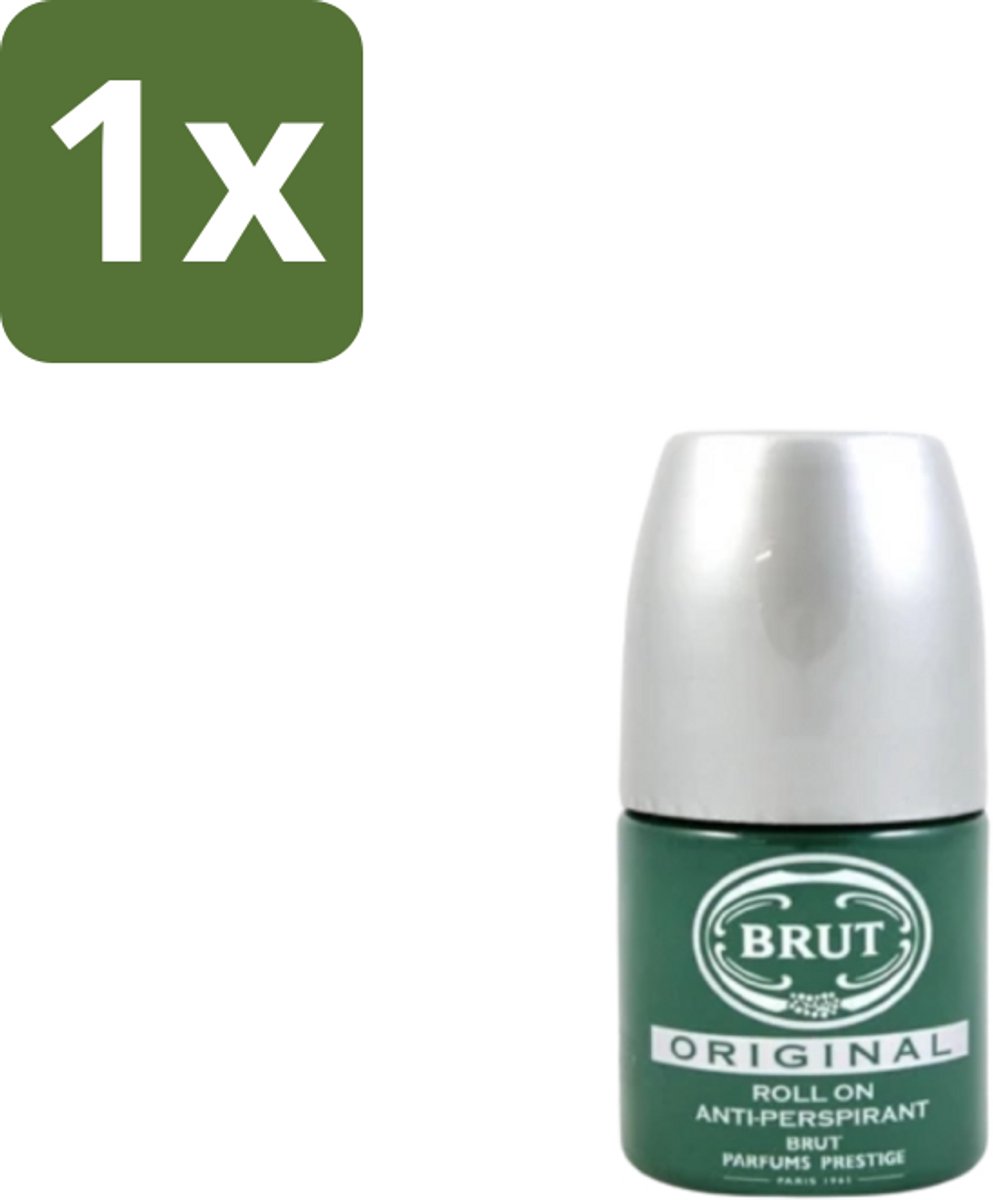 1 x Brut – Deodorant Roll-On – Original – Glas – 50 ml - Deodorant Roll-on Mannen - Zweetgeur Bestrijding - Brut Original Geur - Klassieke Deodorant - Fris Gevoel