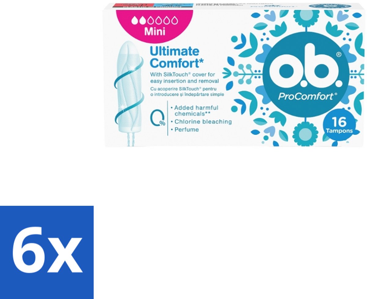 6 x OB – Tampons – ProComfort Mini – Comfort Fit - Tampons - Menstruatie - Comfort - Mini Tampons - SilkTouch