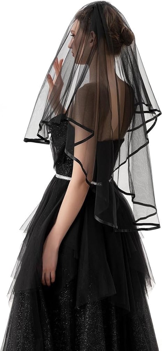 Elegante Halloween Bruid Schleier met Kant voor Kostuum en Cosplay op Dag van de Doden