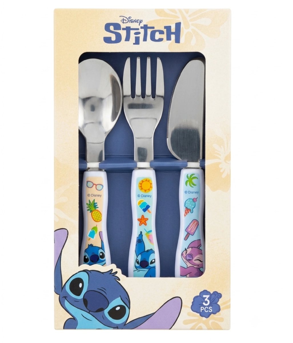 3 delig bestek set Stitch - Roestvrij staal bestek set - Disney Bestek