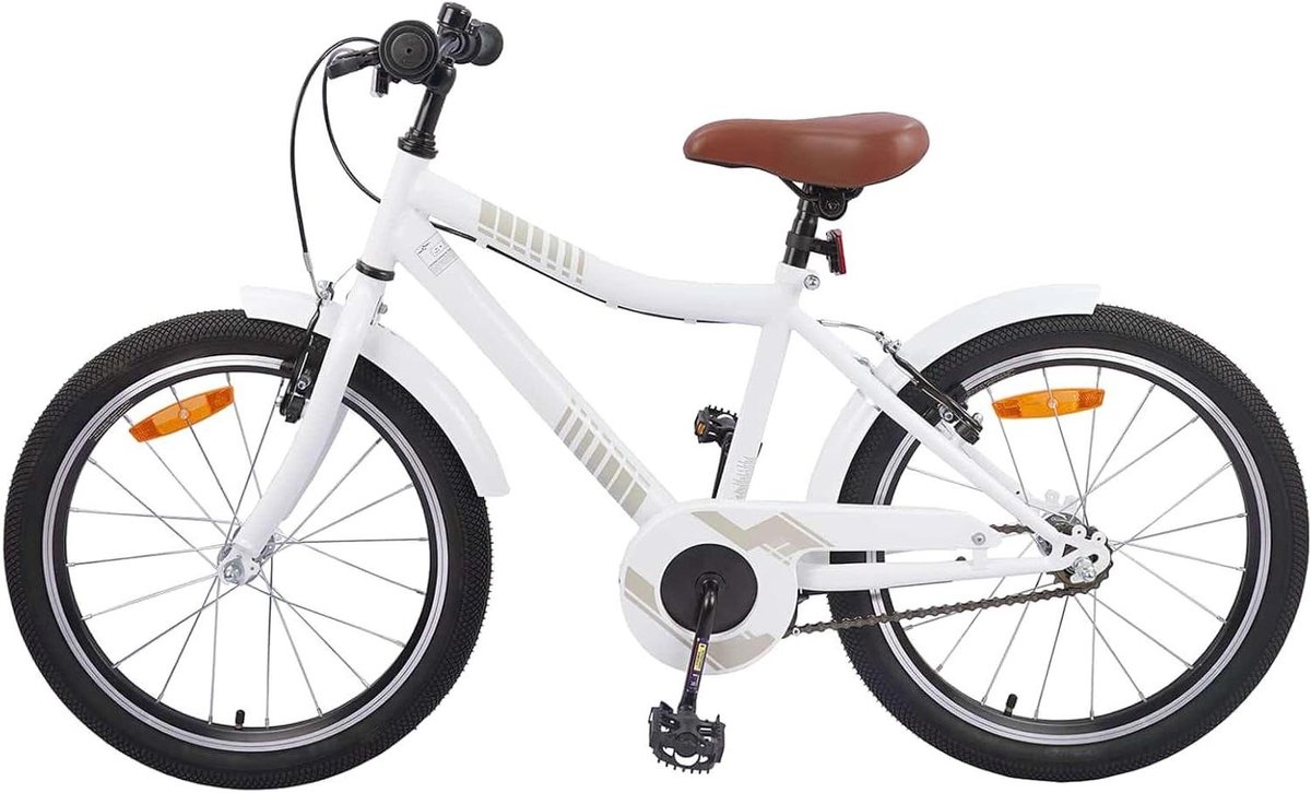 Kinderfiets 18 Inch Jeugd fiets Buiten avontuur Verstelbare handvaten 115-125 cm hoogte Wit
