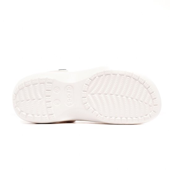 Witte Crocs zool met profiel.