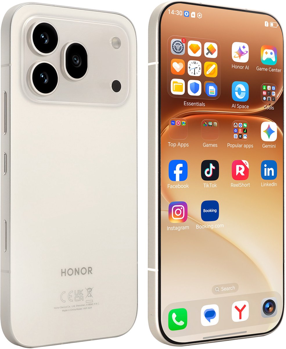 HONOR 600 Pro 5G Smartphone – 12GB+512GB – 6.57" AMOLED – 200MP Camera – 7000mAh Batterij – Goud
