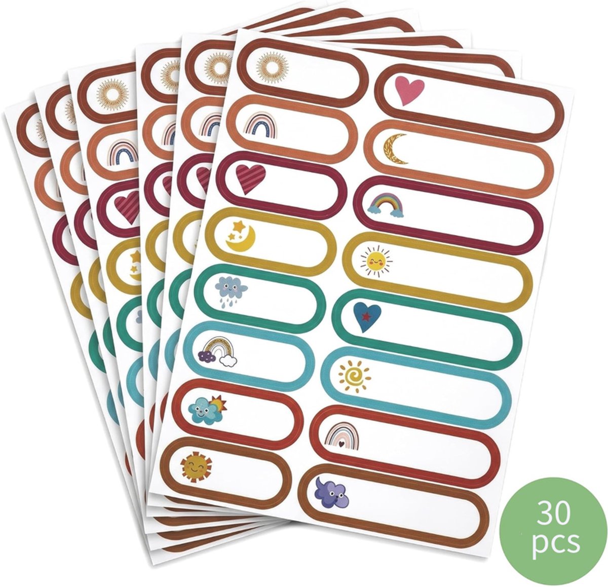 Labelstickers - Naamstickers voor kinderen - Zelfklevende persoonlijke labels - Geschikt voor scholen, kleding, schoolspullen, kinderdagverblijven en basisscholen - Waterdicht materiaal - 30 stuks