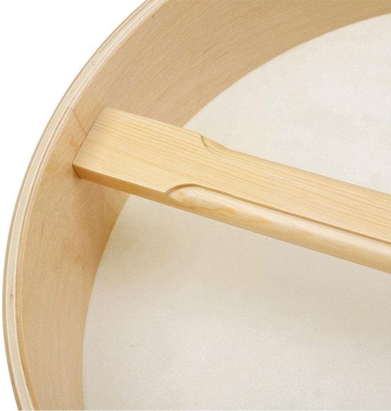 Handtrommel - Ocean drum - Muziek maken - Uniek ontwerp - 16/18 Inch - Houtkleur — afbeelding 5