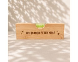 Hip met Pit Creaties - Waterpas "Wil je mijn Peter worden?" - Hout Gegraveerd - 15x5cm - Peter Vragen - Origineel Doopsel Cadeau - Gepersonaliseerd