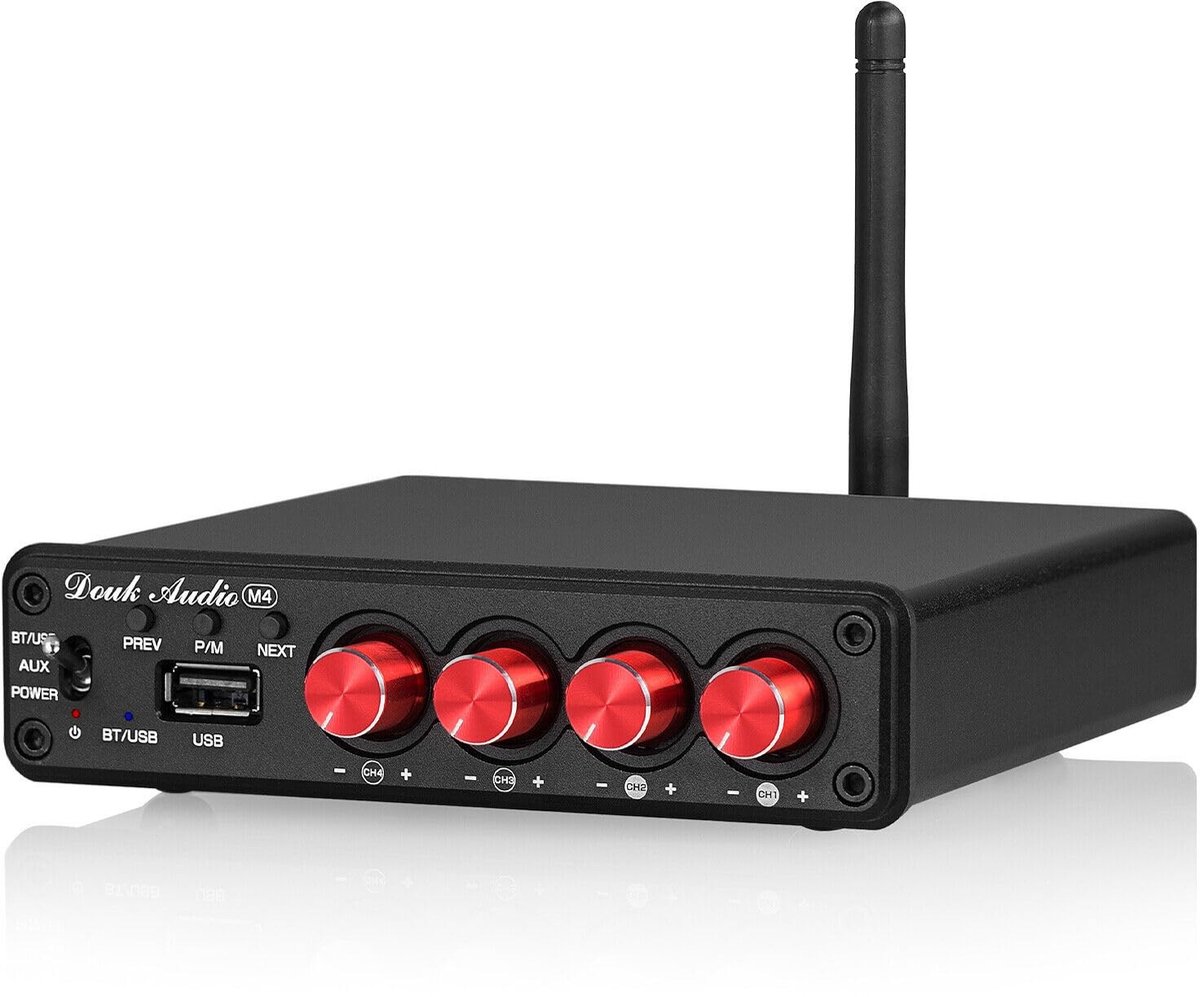 Elzusha - HiFi Bluetooth 5.0 Digitale Versterker met 4 Kanalen