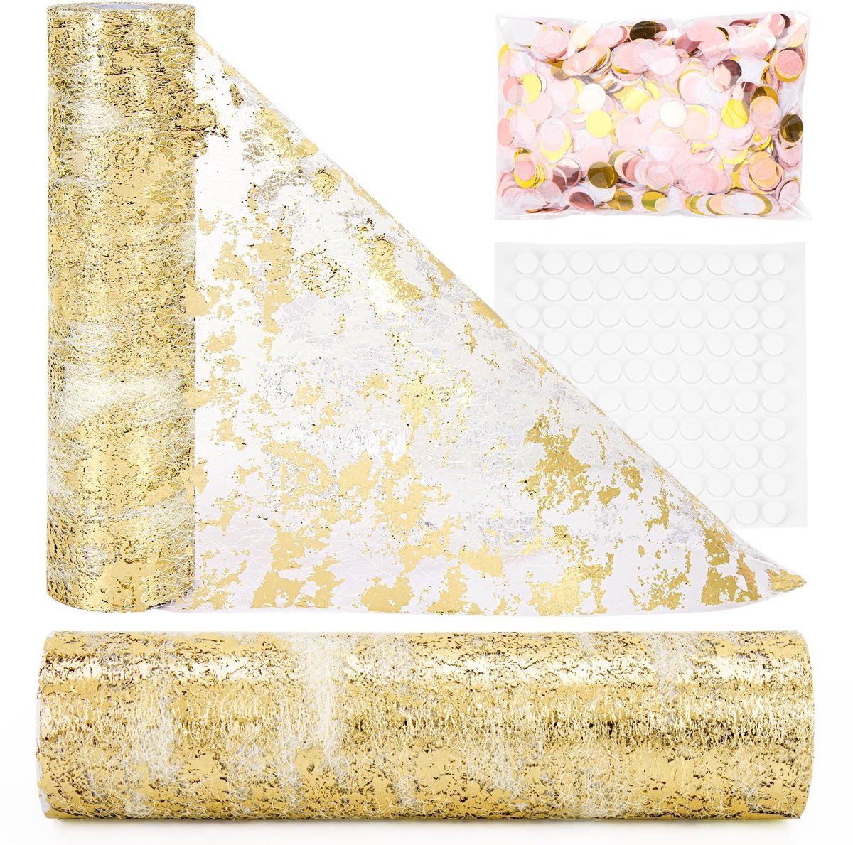 Elzusha - Gouden Metallic Tafelrunner 28cm x 20m - Elegante Tafeldecoratie