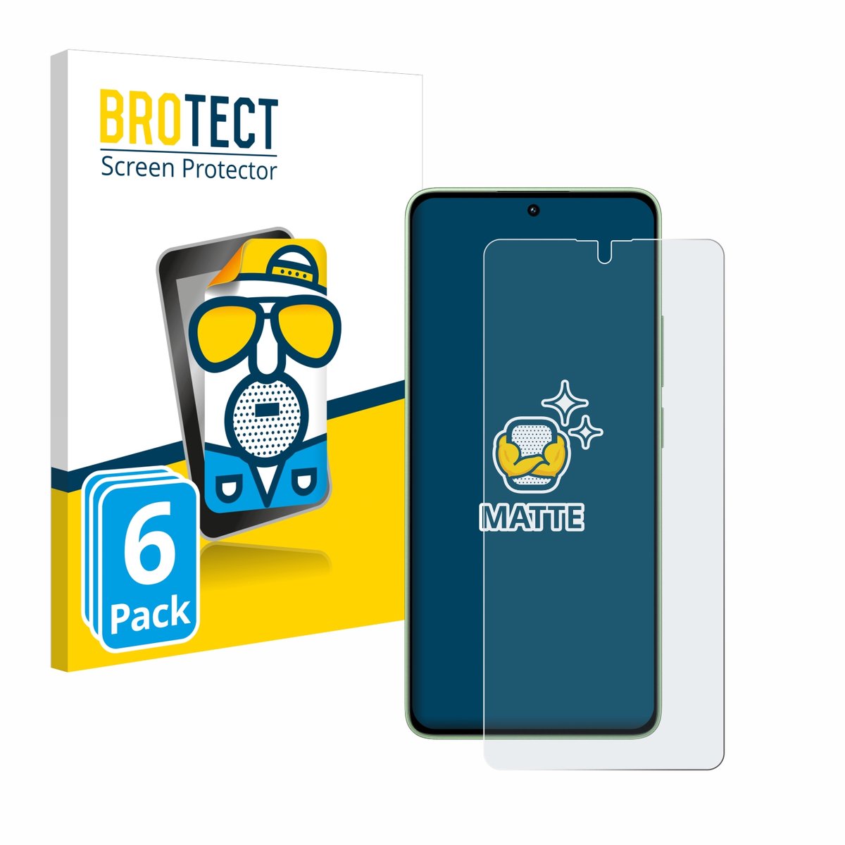 BROTECT - Screenprotector voor Xiaomi Redmi Note 13 - Folie Beschermfolie matte 6 Stuks