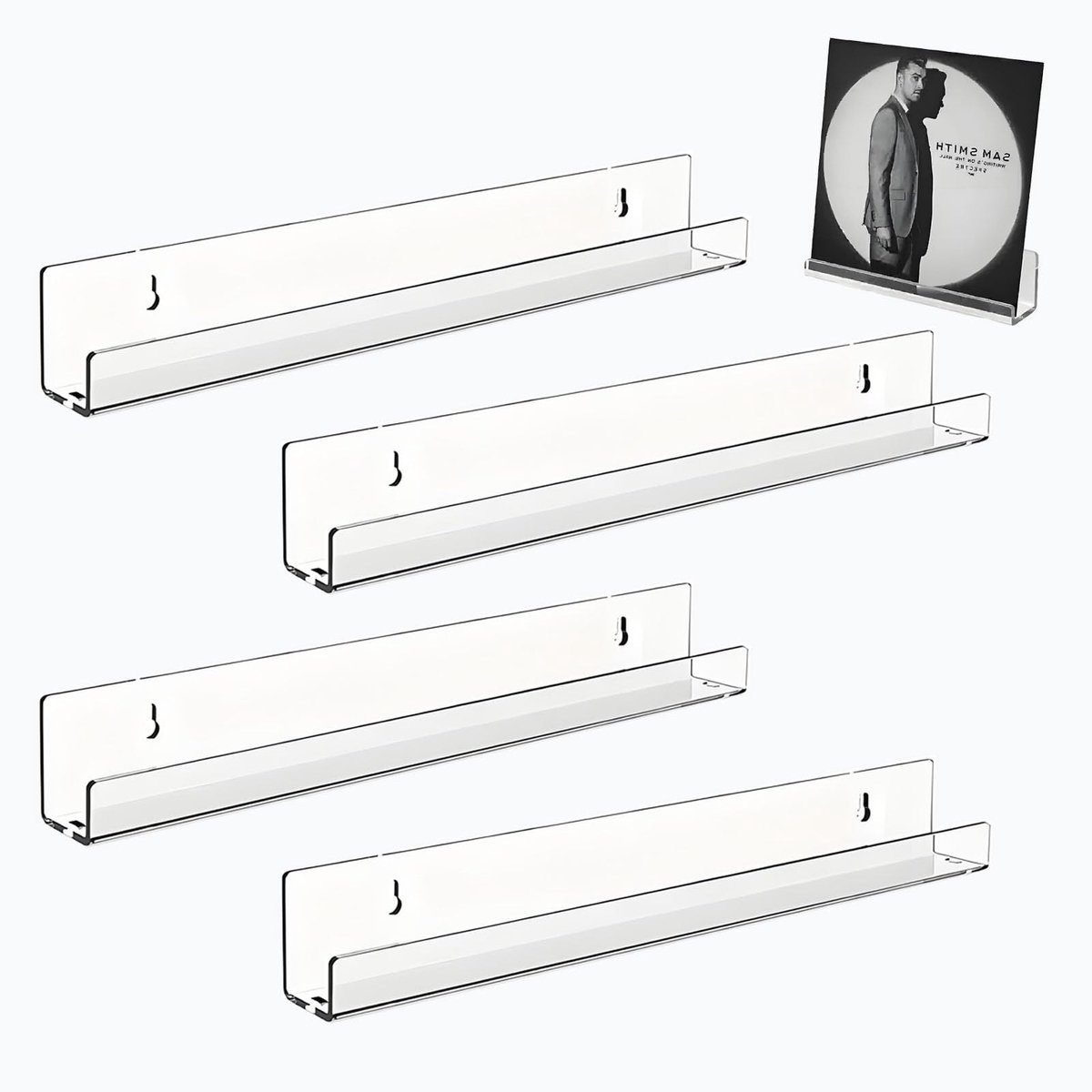 Elzusha - Set van 4 Duidelijke Acryl Drijfshelves voor Diverse Decoraties