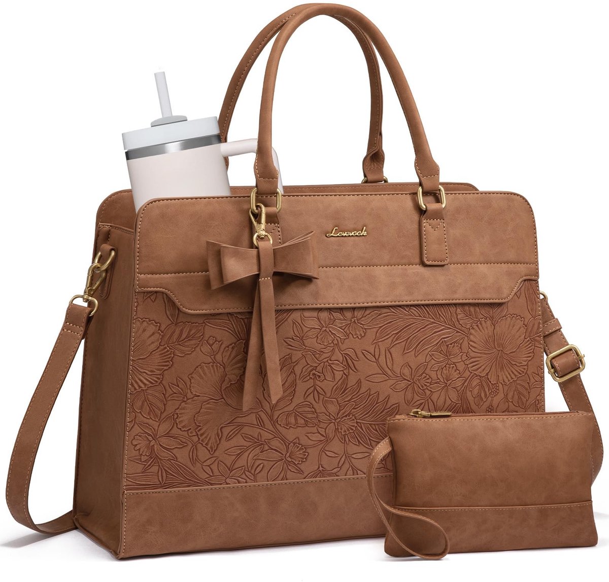 Elzusha - Laptop Handtas voor Dames, Elegante 2-in-1 Schoudertas