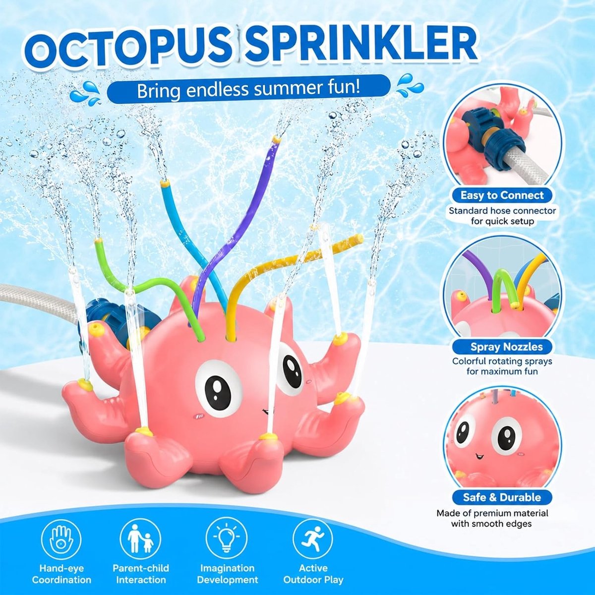Verfrissende Water Sprinkler voor Buiten, Octopus Water Speelgoed, Tuin Spuiter en Water Fun voor Kinderen