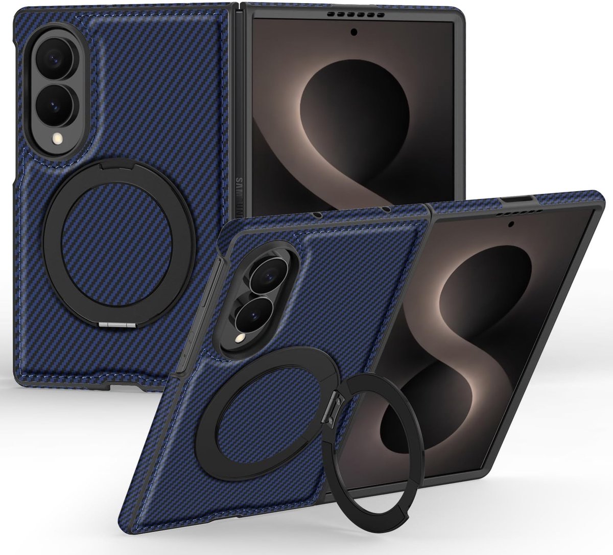 Elzusha - Magnetische Hoes voor Samsung Galaxy Z Fold 8 met 360° Rotating Stand
