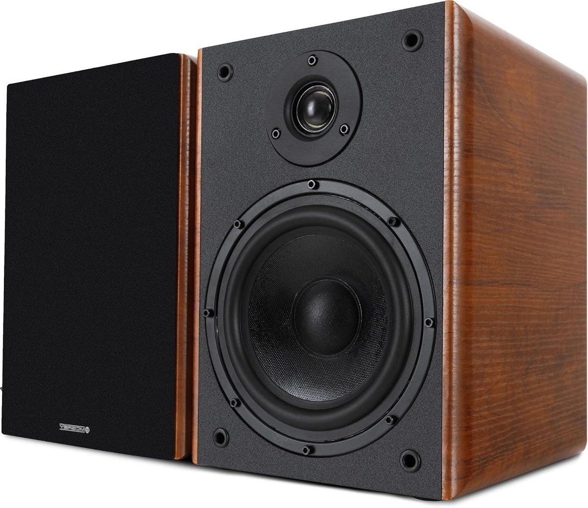 Boekenplankluidsprekers - Compacte Hifi Boxen - Muziek Luisteren - 2-Weg Systeem - 65 Inch Woofer - Bruine Houtlook