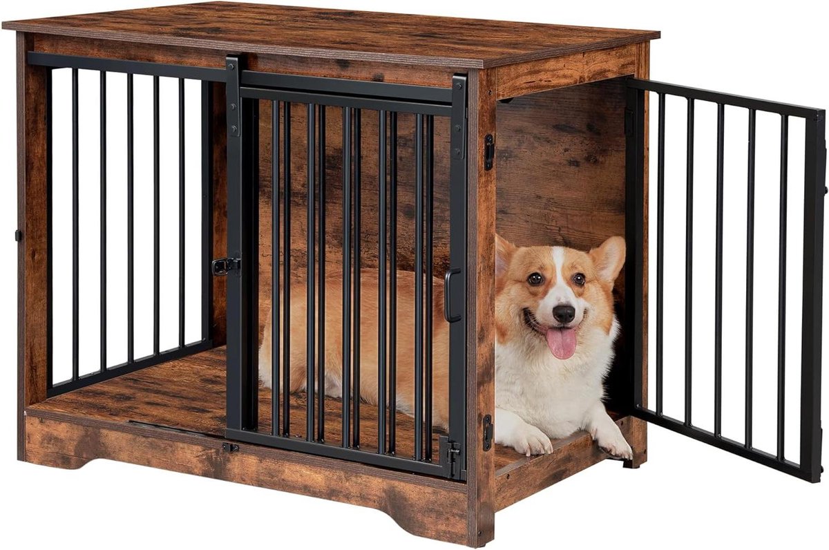 Hondenbench Meubel - Hondenbox - Veilige Rustplek - Schuifdeur Ontwerp - 81 x 675 cm - Rustiek Bruin