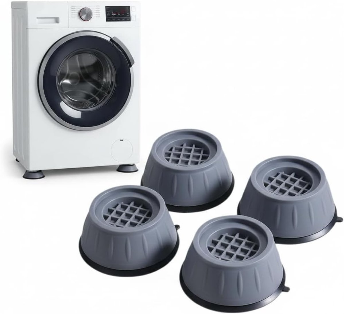 Verstelbare trillingsdempers voor wasmachine, wasdroger en koelkast - 4 stuks, 9 cm, universeel voetkussen voor stabiliteit en geluidsreductie
