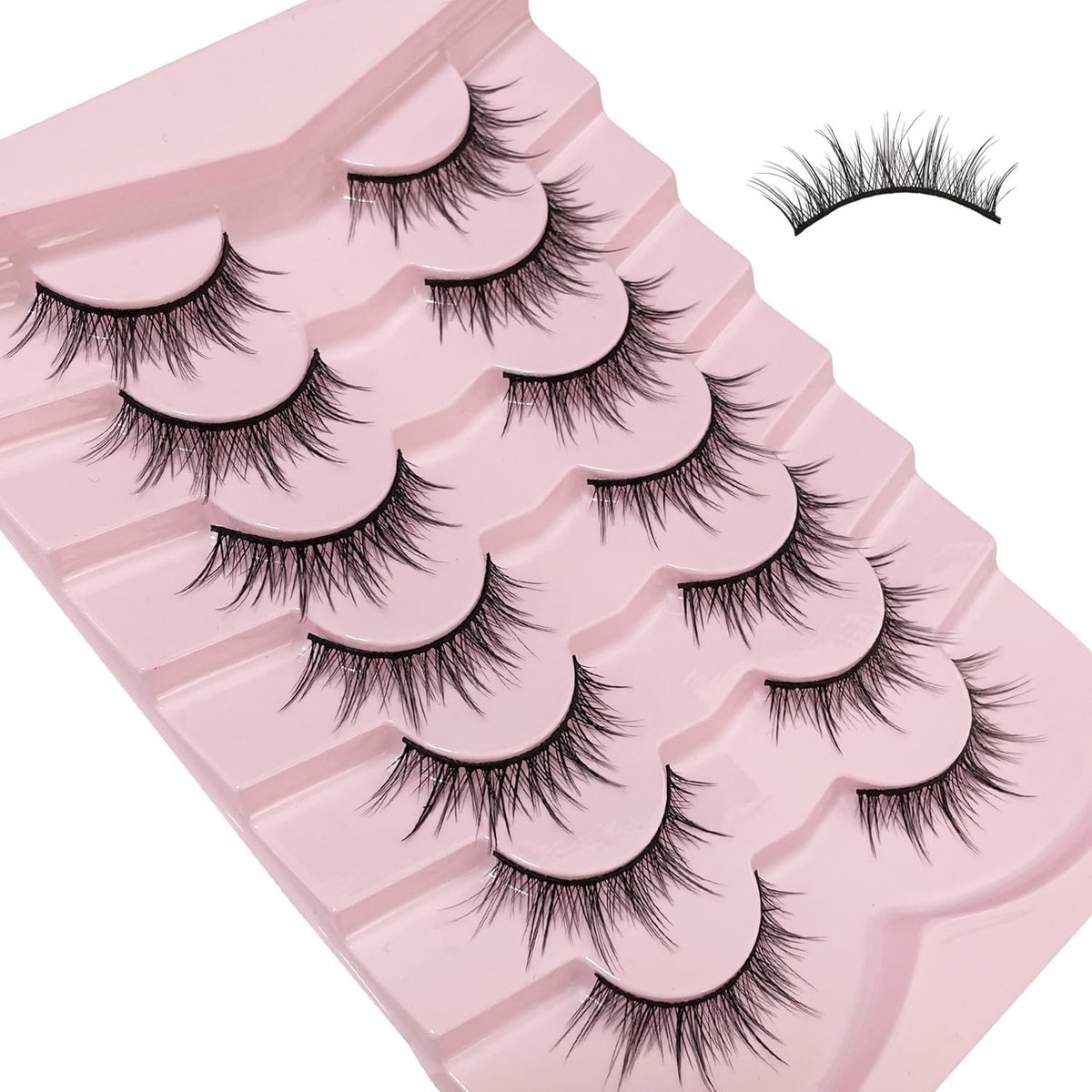 Natuurlijke Uiterlijk Kunstwimpers voor Cosplay Stijl - 7 Paar Verpakking (6-13mm, A008)