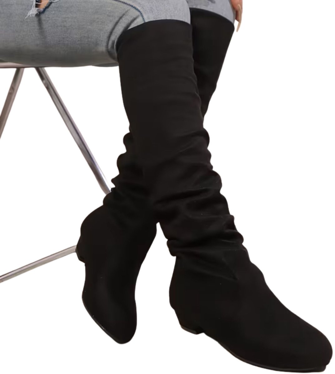Currero Dames Cowboy Laarzen Hoge Hak Enkellaarzen Kniehoge Western Boots Chelsea 36 5 Zwart