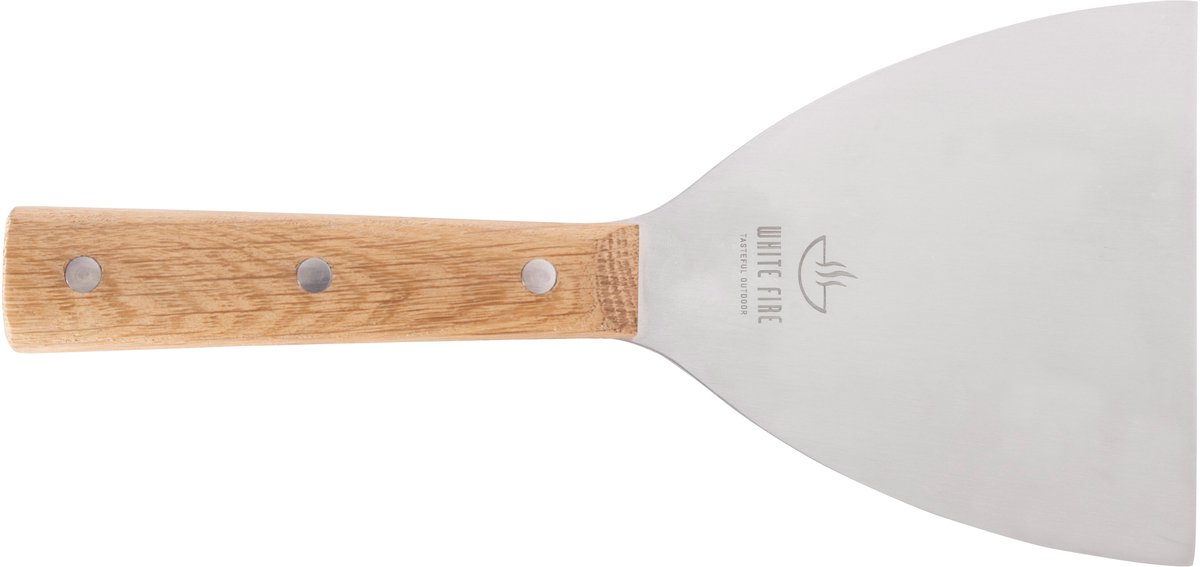 White Fire Spatel Met Eiken Handvat