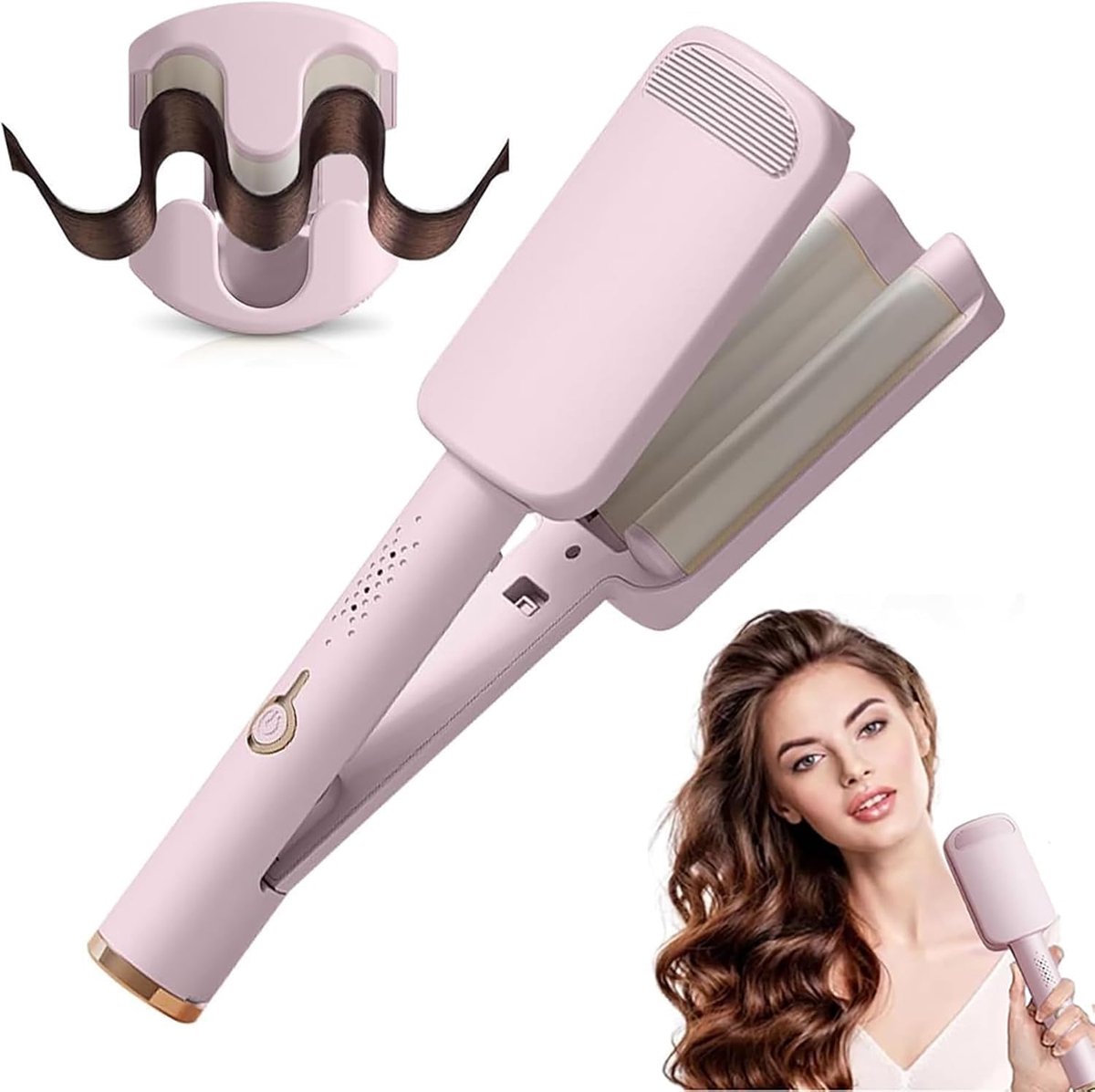 Bobypet - Krultang - Krultang automatisch - 4 Temperaturen - Wave Krultang 32mm - Waver voor Golven - V-vorm Krultang - Haarstyler - Roze