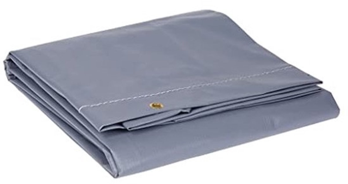 Waterdicht afdekzeil voor aanhangers - Plat zeil 160 x 120cm - 400g/m² - Maat L - Grijs - 100% PVC