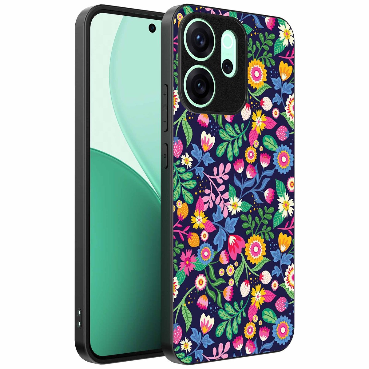 Geschikt voor Oppo Reno 15 Pro Telefoonhoesje met bloemen opdruk - TPU backcover case flower design - Smartphonica geschikt voor Oppo Reno 15 Pro